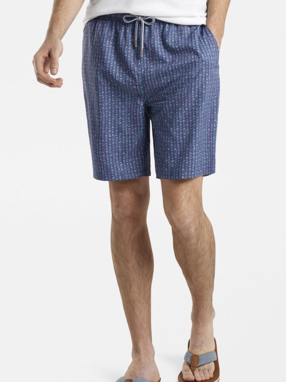 Peter Millar Seaside Collection Cocktail glass Men's Blue Patterned Swim Shorts